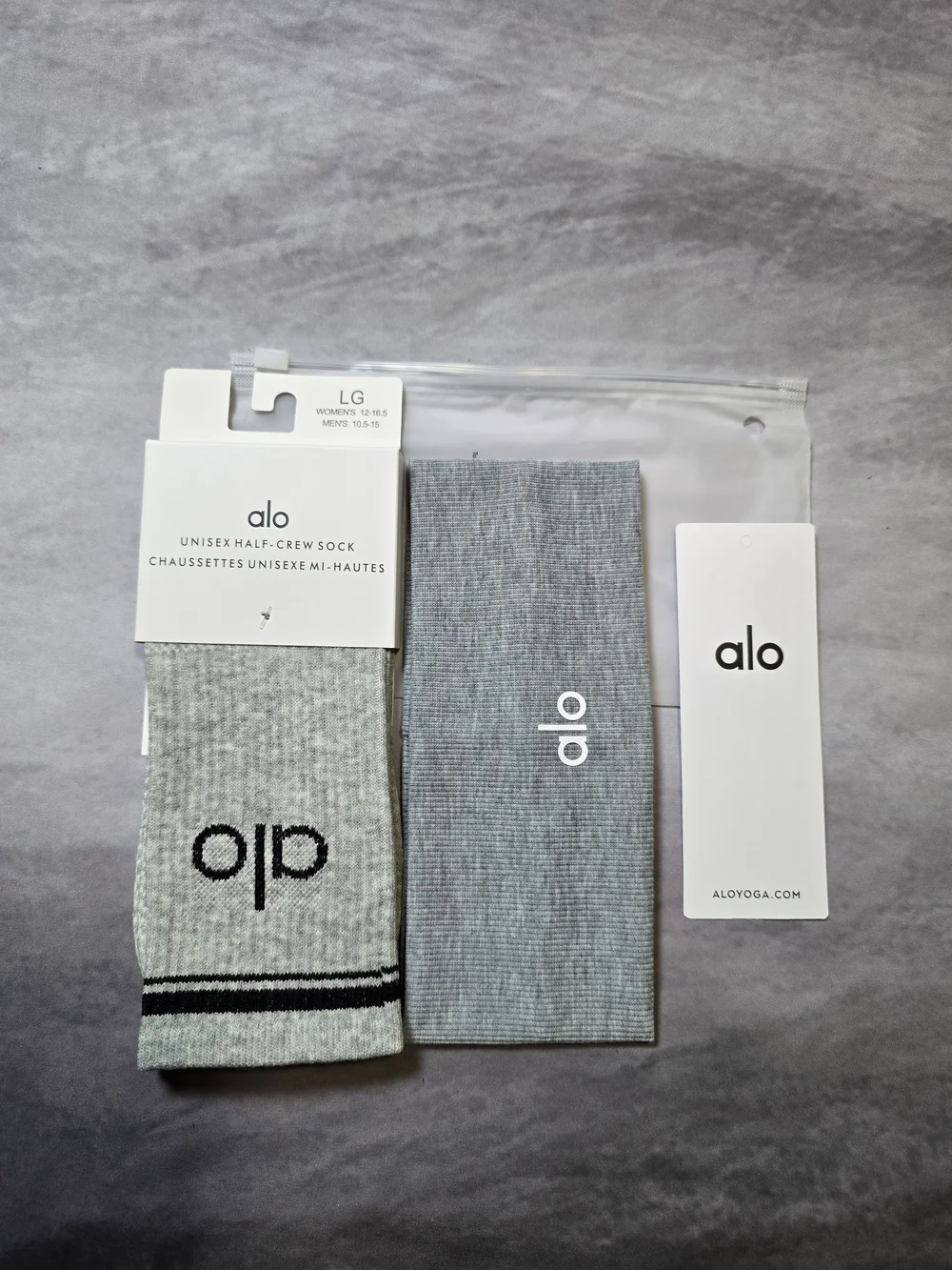 NWT Aesthetic Gray Gym Headband & Gray Sport Socks Set Bundle Pilates Yoga